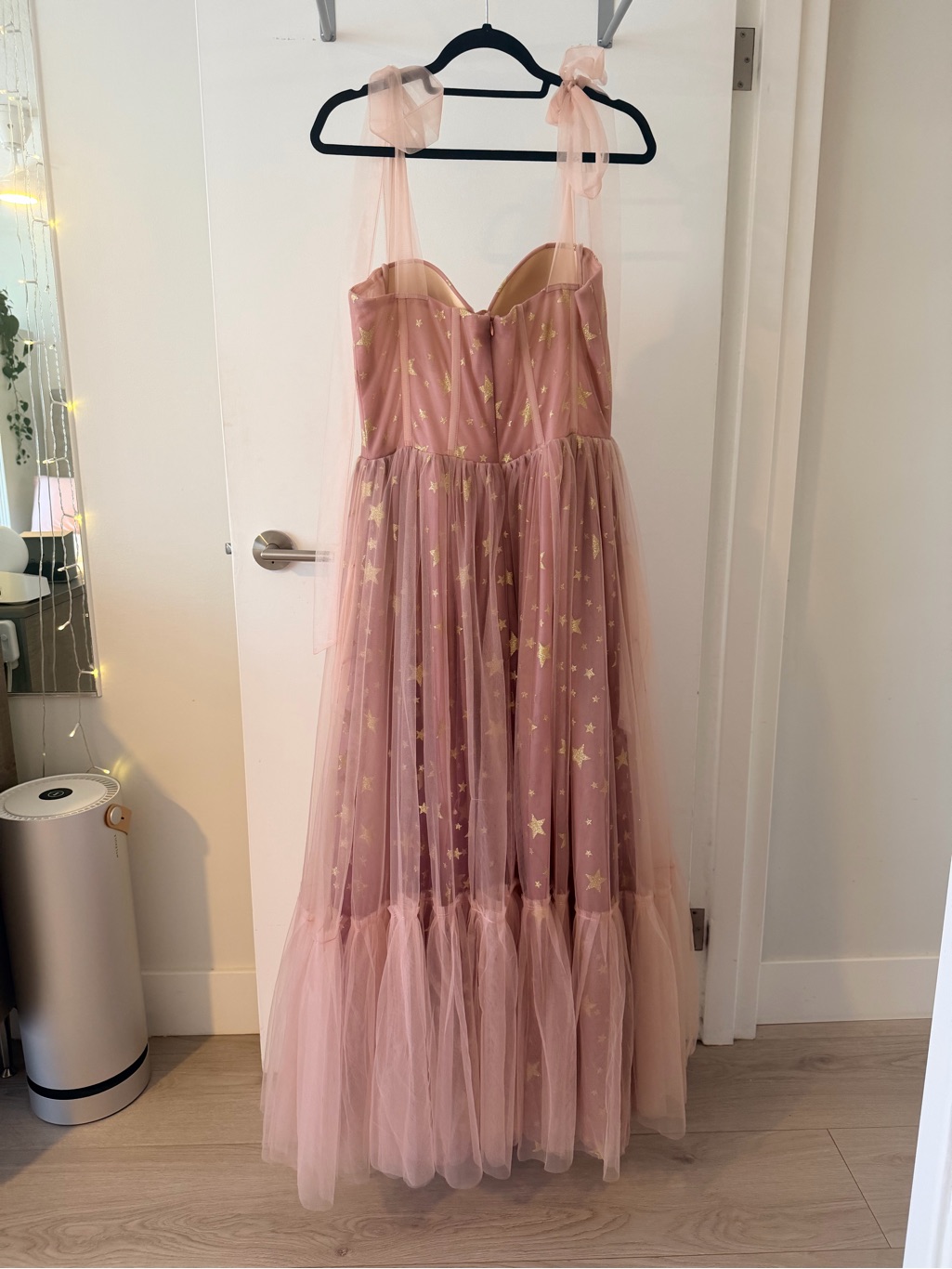 Dusty Rose Star-Embellished Tulle Maxi Dress Teuta Matoshi — image 8 of 8
